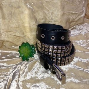 Three Row Studded Belt, sz M/L